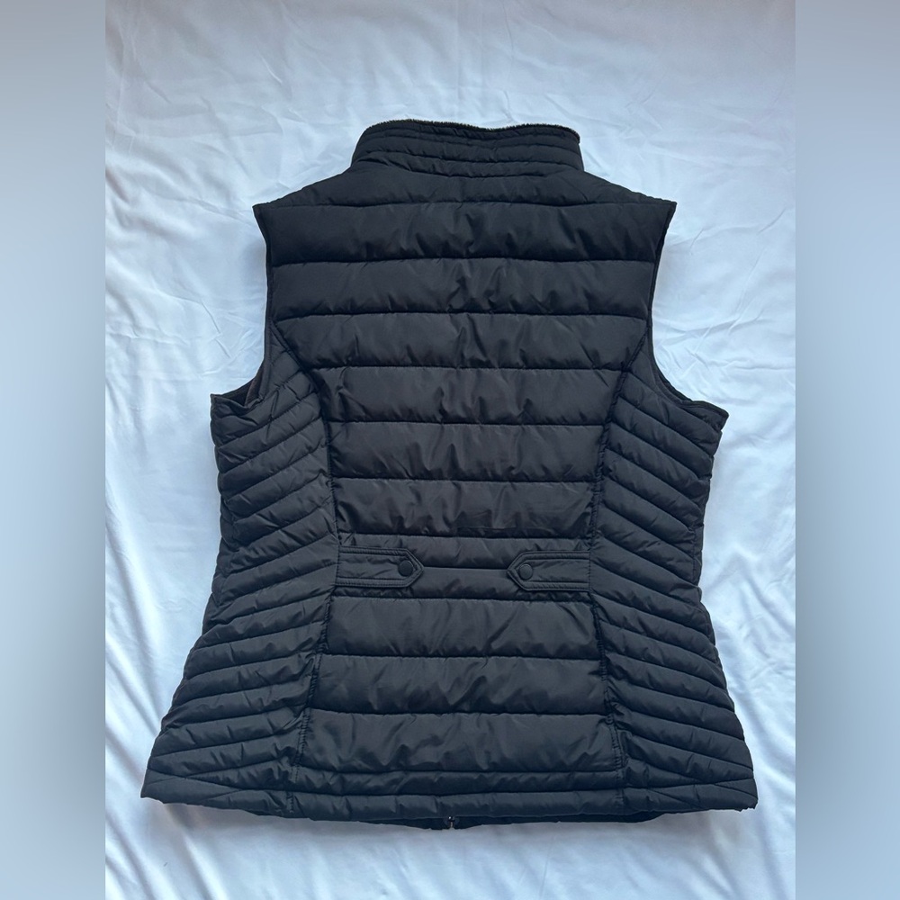 Weatherproof Women’s Size Large L Velour Lined Black Puffer Vest - Picture 6 of 8
